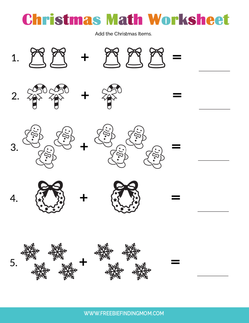 Free Christmas Math Worksheets For Kindergarten Free Christmas Math Worksheets For Kindergarten