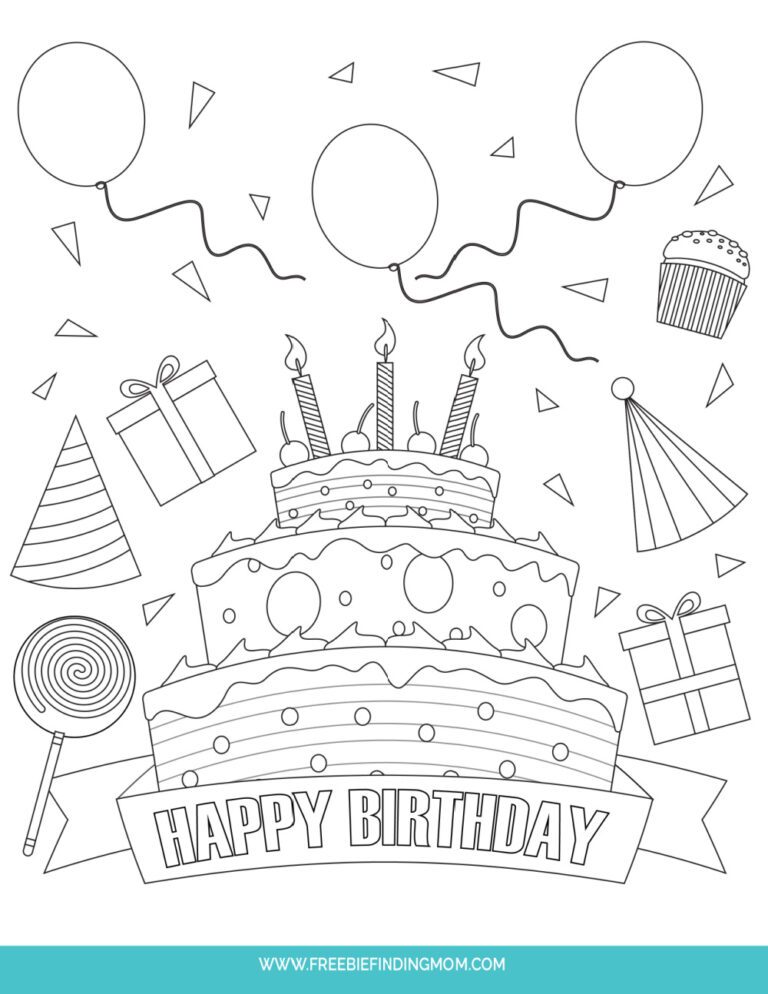 3 Free Printable Birthday Cake - Free Printable Coloring Page Of A Birthday Cake 768x994