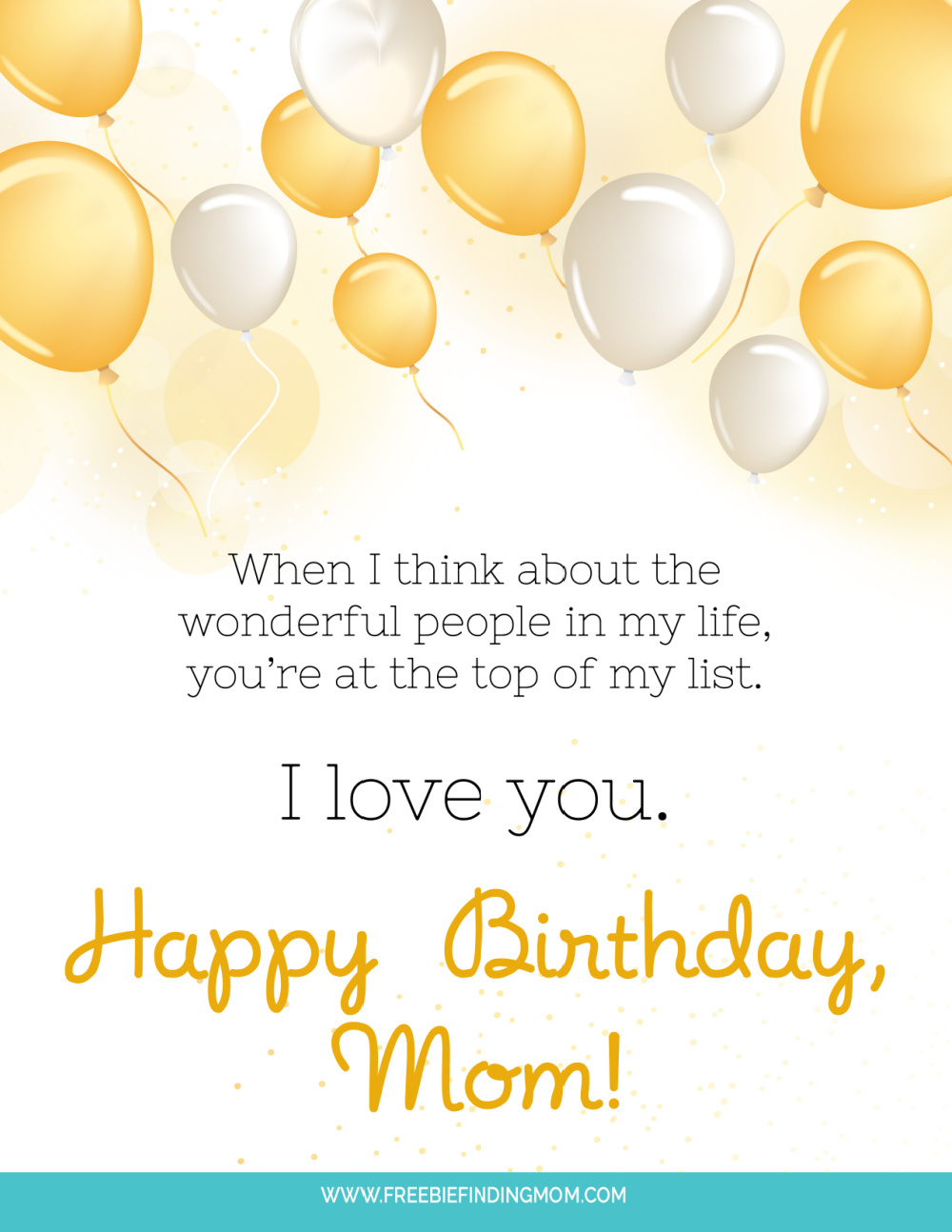 3 Free Printable Happy Birthday Mom Quotes from Daughter or Son