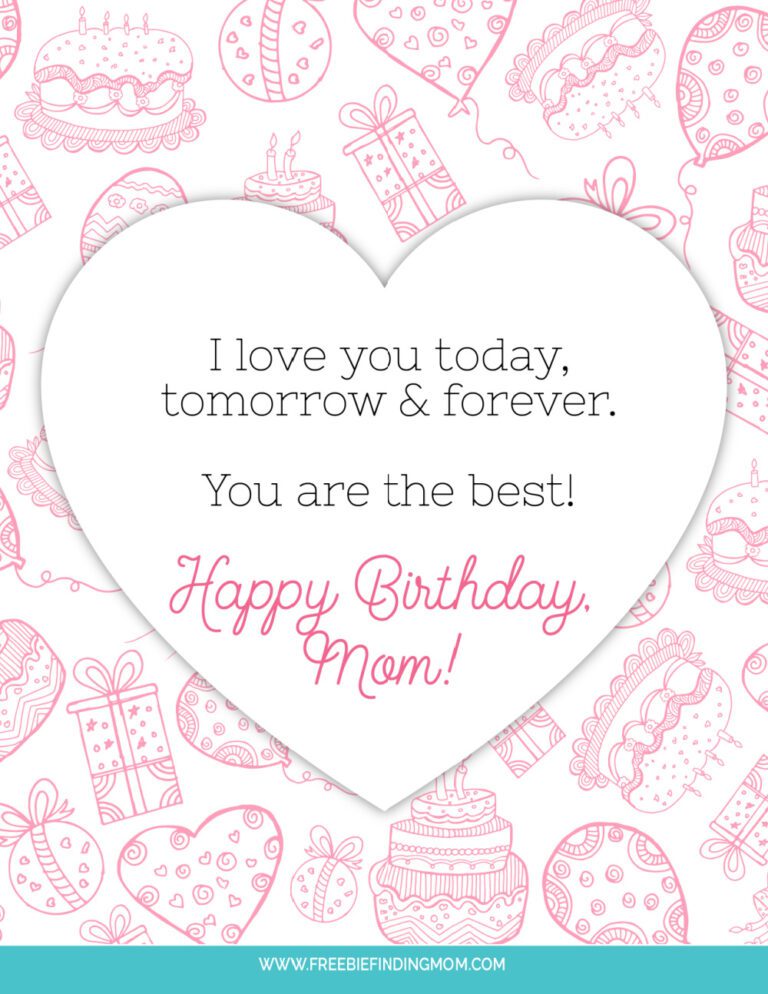 3 Free Printable Happy Birthday Mom Quotes from Daughter or Son