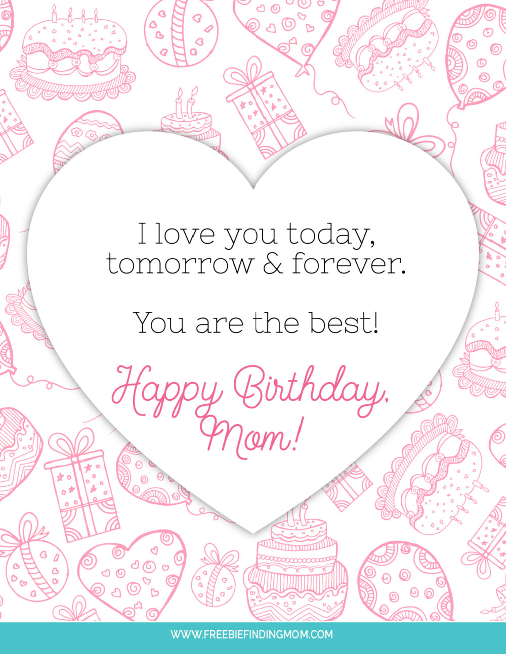 3 Free Printable Happy Birthday Mom Quotes from Daughter or Son
