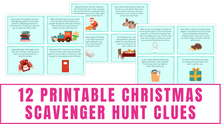 Printable Christmas Games: Scavenger Hunt Clues