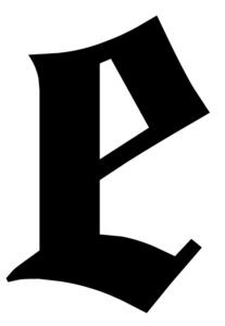 Free Printable Alphabet Letters: Old English Calligraphy Lowercase E