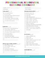 Full House Professional House Cleaning Checklist Printable PDF