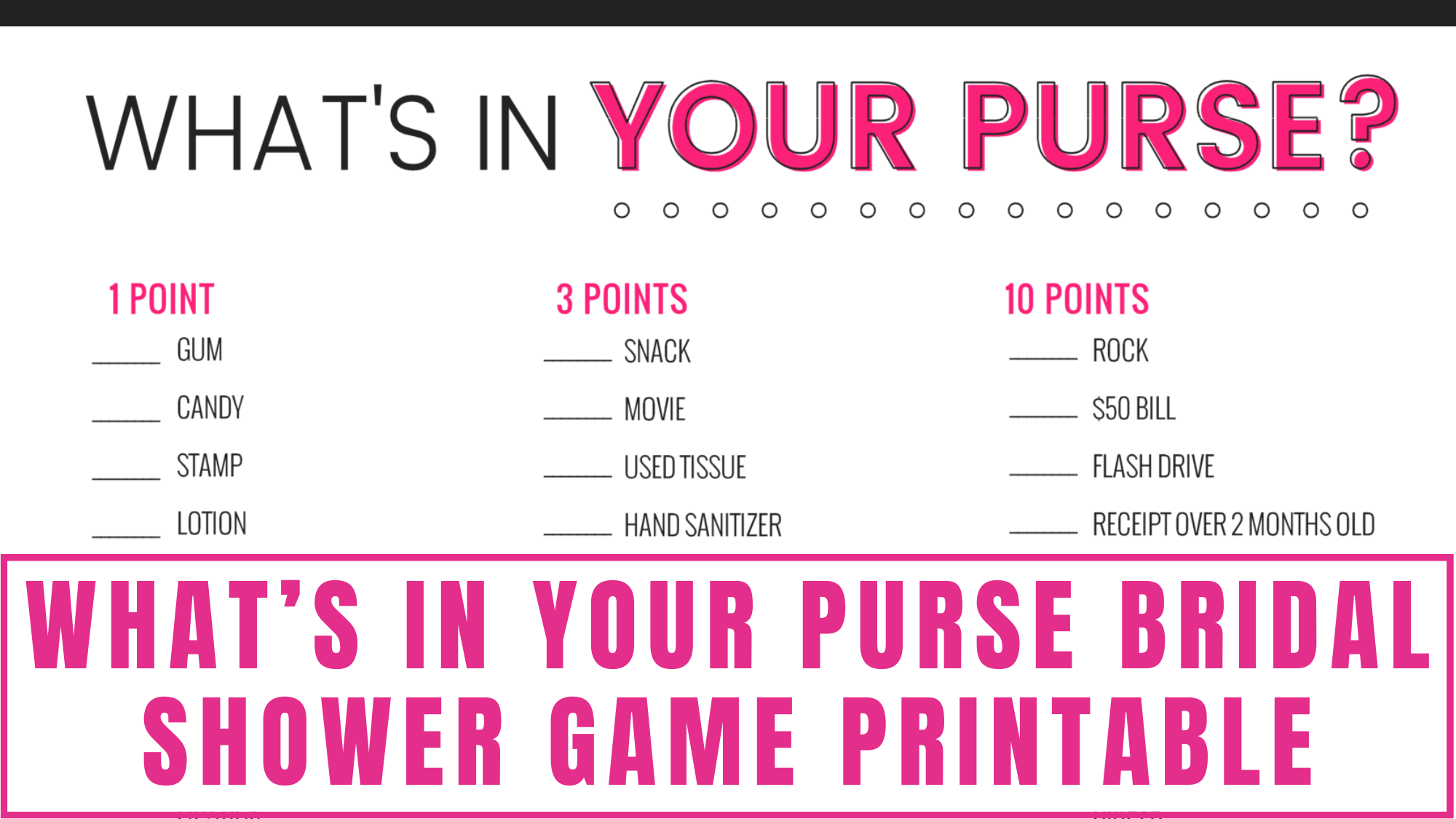 3 Printable Couples Bridal Shower Games