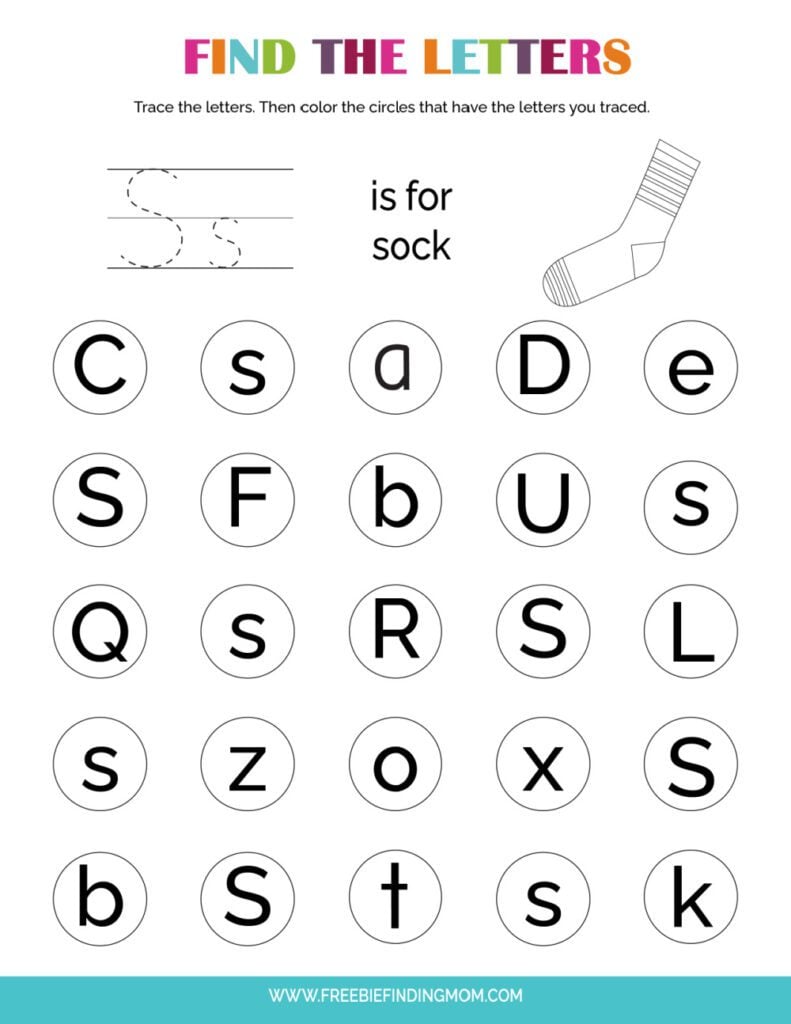 These letter s worksheets for preschoolers free printables are a fun way for your kid to practice letter recognition.