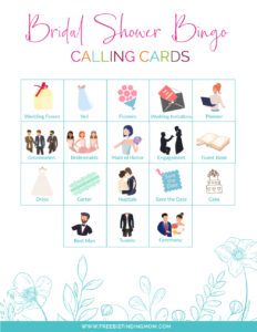 Printable Bridal Shower Bingo Game (30 Cards Included)