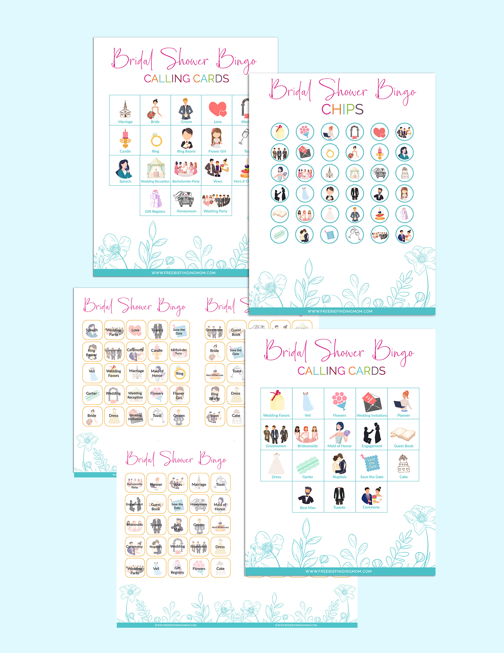 Printable Bridal Shower Bingo Game 30 Cards Included 