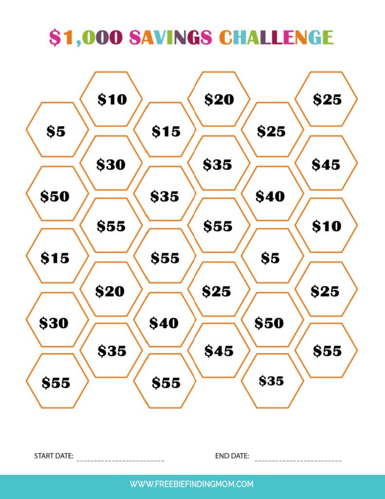 Savings Challenge Printable Pdf Free