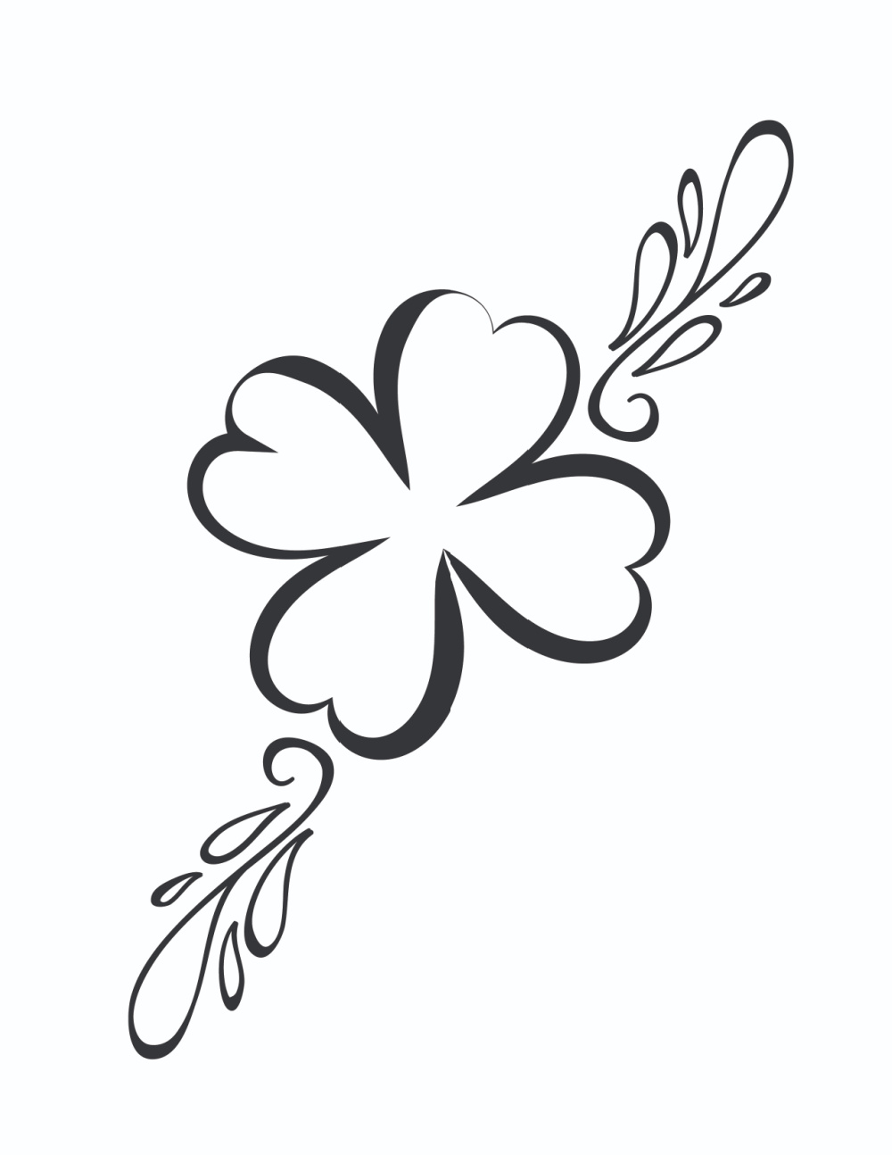 3 Free Printable Four Leaf Clover Drawings