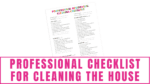 Professional House Cleaning List Printable Checklist