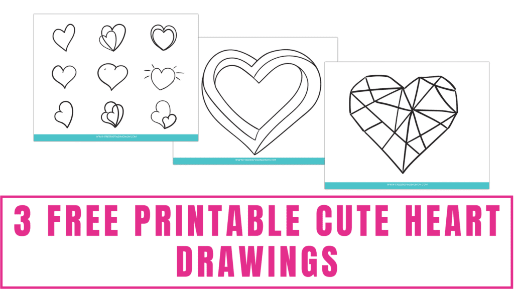 3 Free Printable Cute Heart Drawings - Freebie Finding Mom