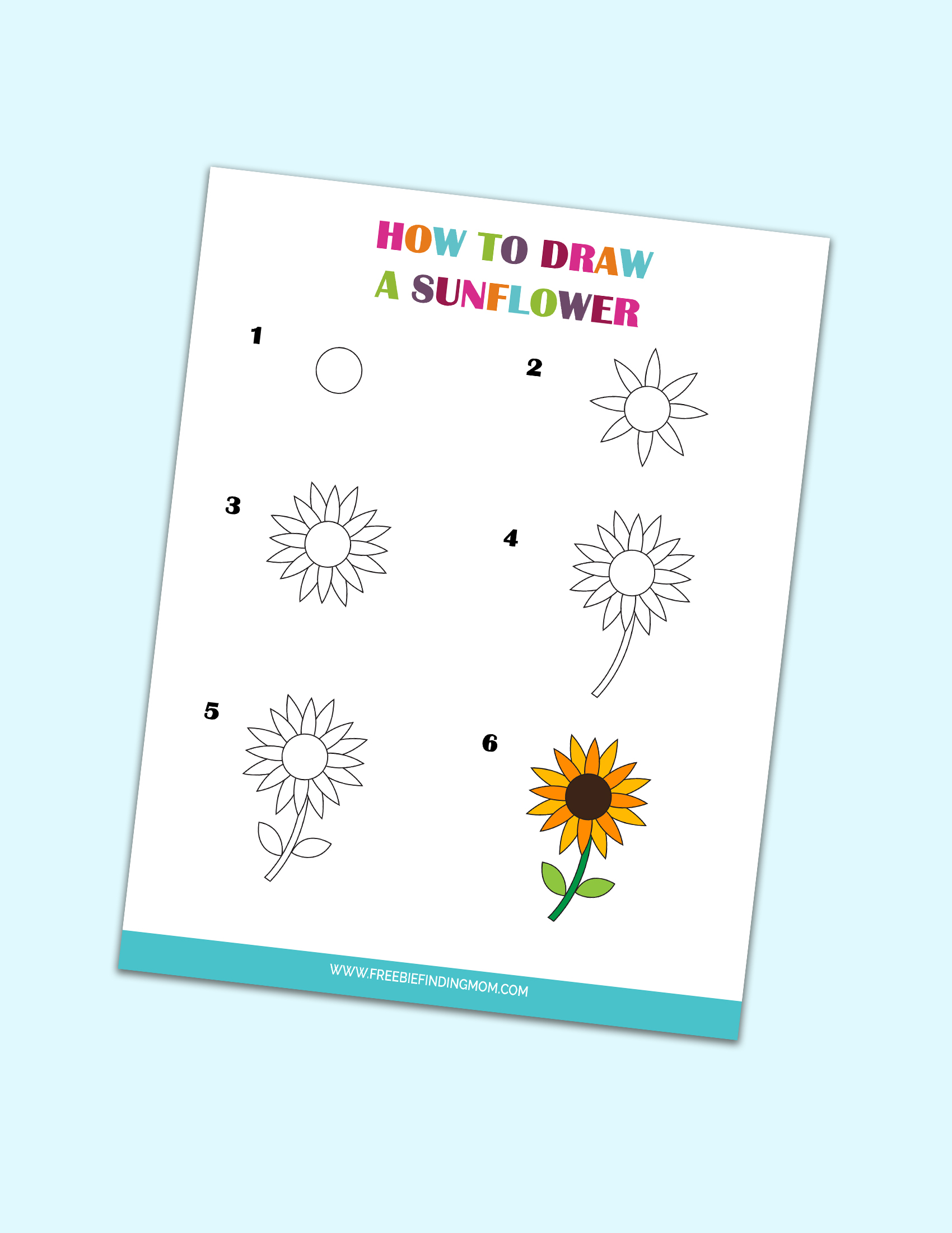 How to Draw a Sunflower Easy StepbyStep Instructions