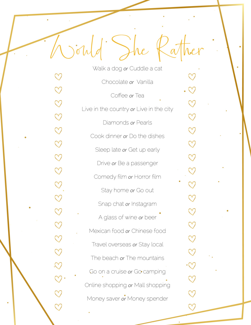 5 Printable Bridal Shower Game Ideas