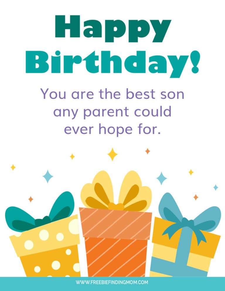 3 Free Printable Heart Touching Birthday Quotes for Son from Mom