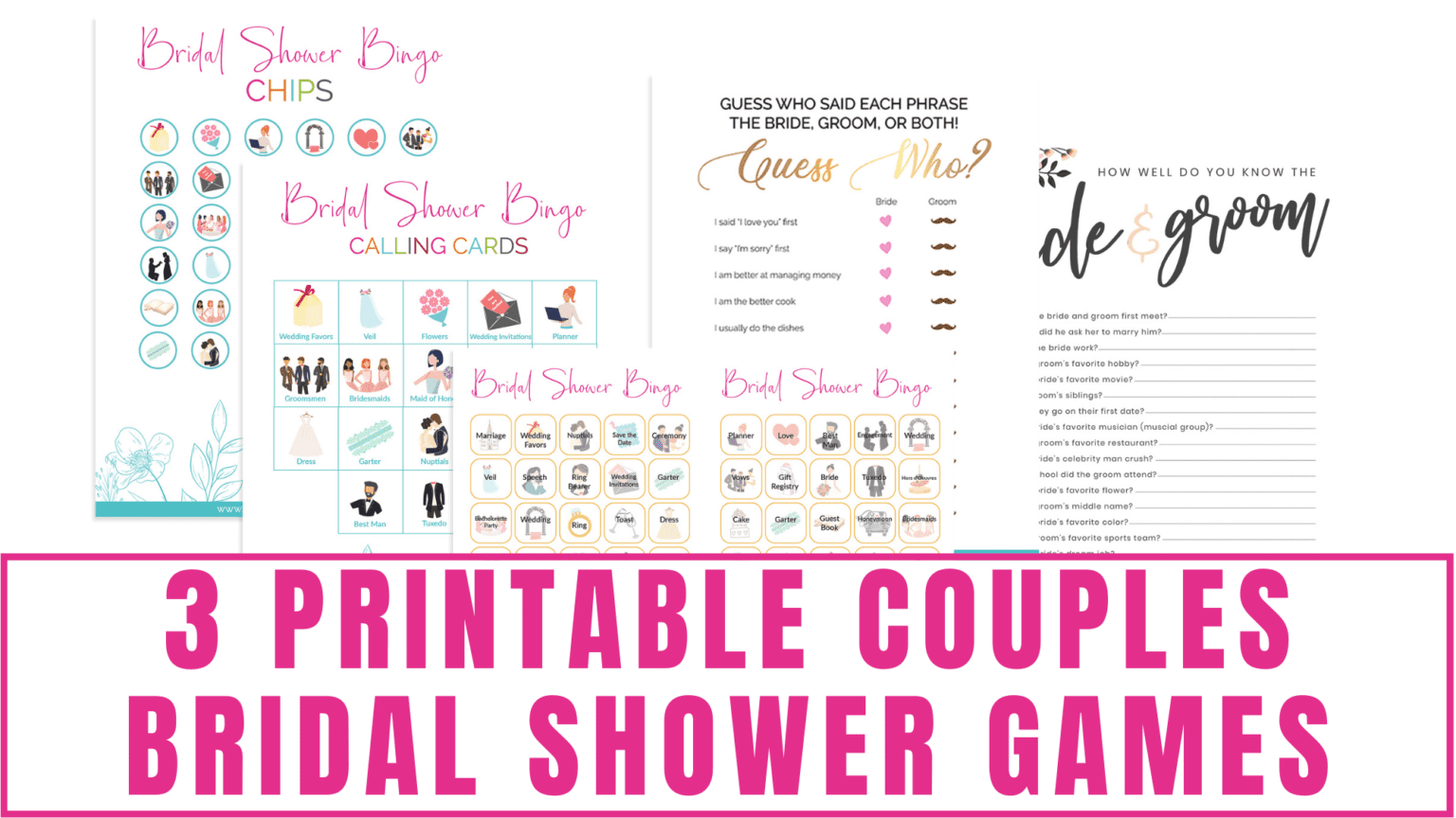 3 Printable Couples Bridal Shower Games 3 Printable Couples Bridal Shower Games