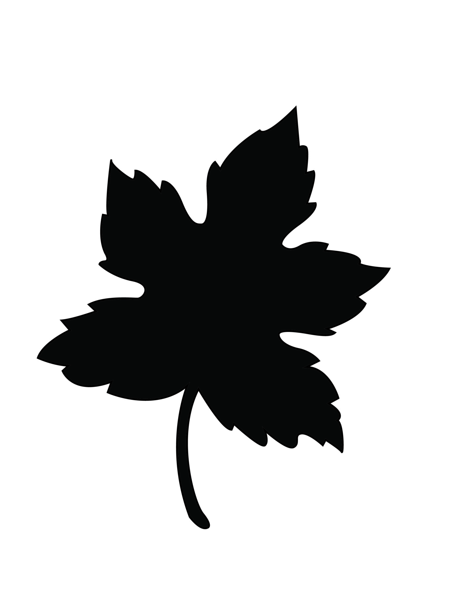 6 Free Fall Leaf Stencils (Printable PDFs)