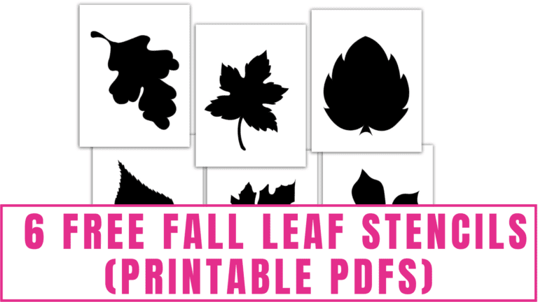 6 Free Fall Leaf Stencils (Printable PDFs)
