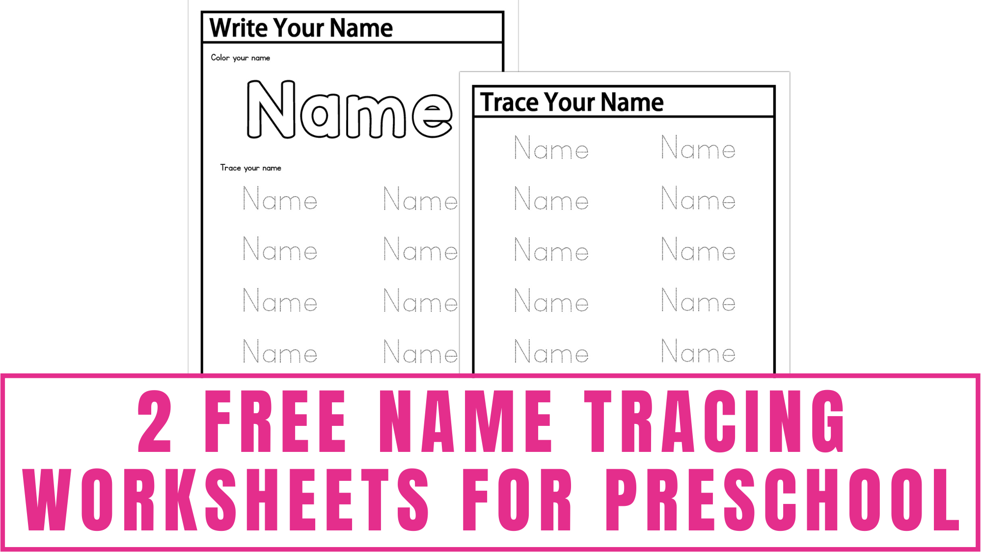 Printable Preschool Tracing Worksheets Name Tracing