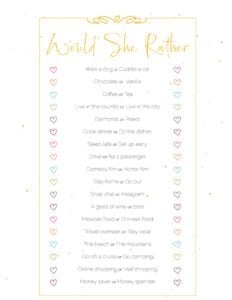 Printable Funny Bridal Shower Games for Large Groups