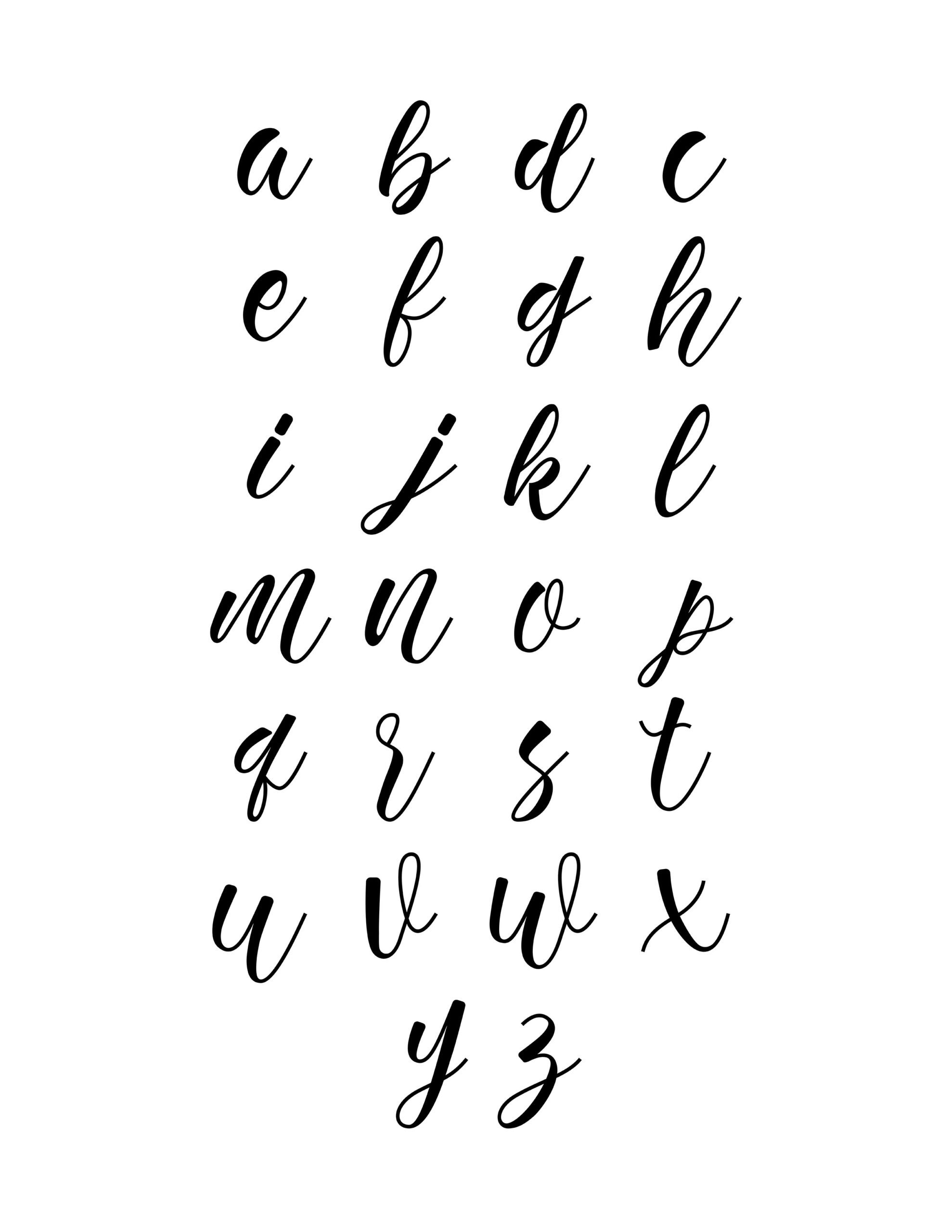 Cursive Calligraphy Alphabet Letter Printables - Freebie Finding Mom