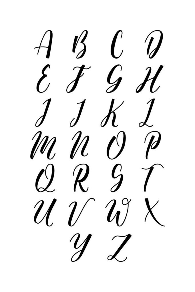 Cursive Calligraphy Alphabet Letter Printables Cursive Calligraphy Alphabet Letter Printables