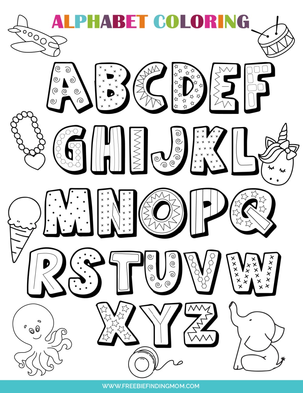 Alphabet Letter A Coloring Pages