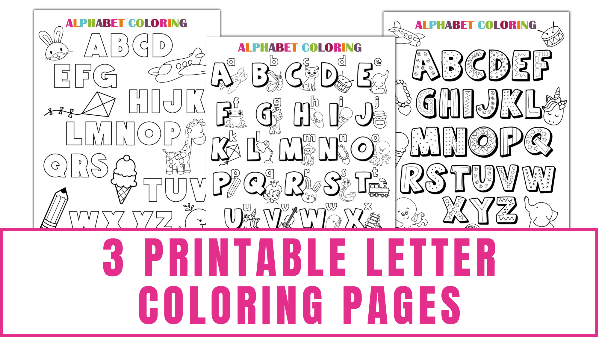 3 Printable Letter Coloring Pages 3 Printable Letter Coloring Pages