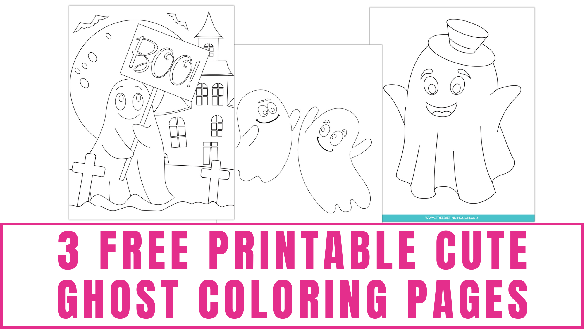 3 Free Printable Cute Ghost Coloring - Free Printable Cute Ghost Coloring Pages 