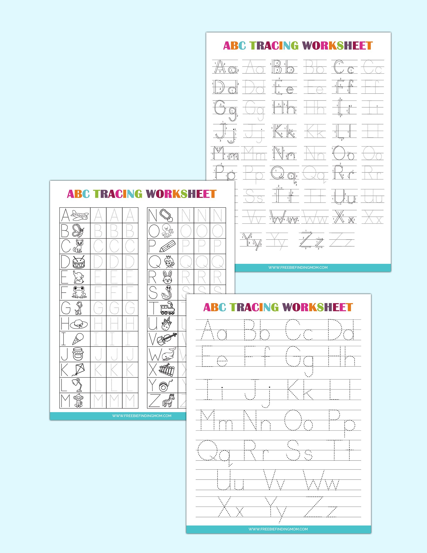 3 Printable Preschool Alphabet Tracing Worksheets (PDF Downloads) - Freebie  Finding Mom