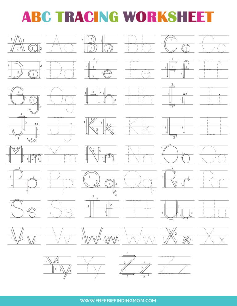 Printable preschool tracing worksheets alphabet