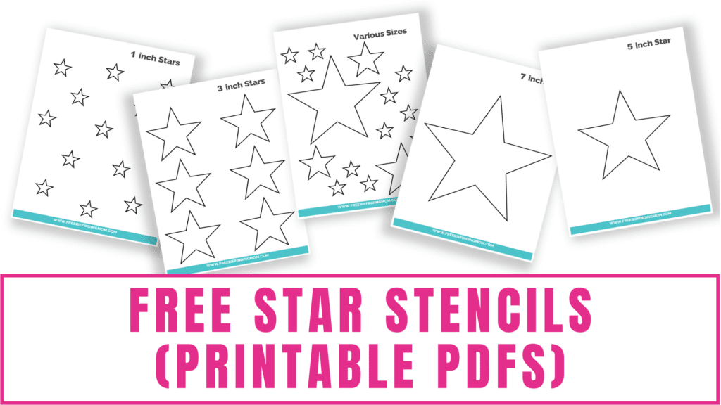 These free star stencils printable PDFs are great for crafts, as coloring pages and for other DIY projects.