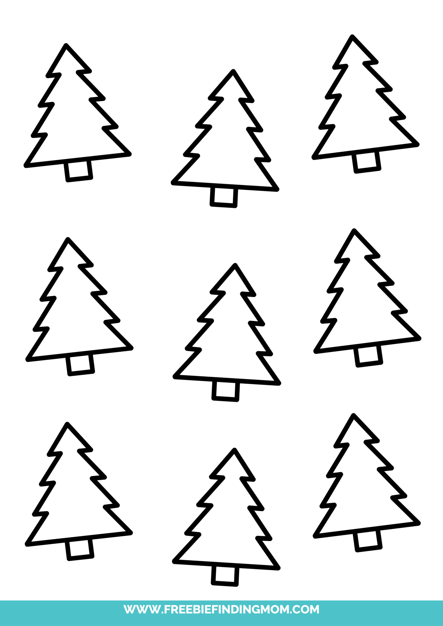 6 Free Christmas Tree Stencils (Printable PDFs)