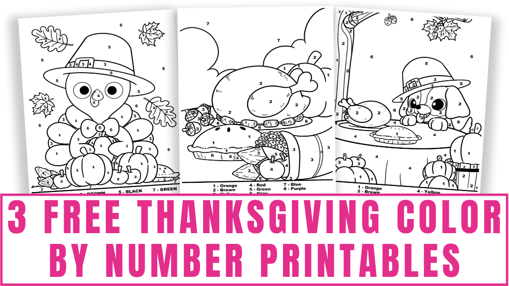 free Thanksgiving color by number printables