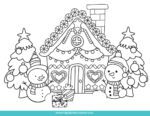 Free Christmas Coloring Sheets Printable PDF: Gingerbread House