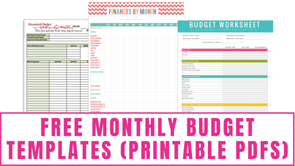 Free Monthly Budget Templates Printable - Free Monthly Budget Templates Printable PDFs 1024x576