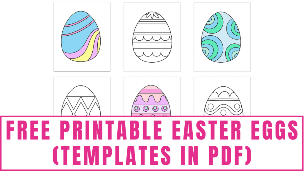 These free printable Easter eggs templates PDF include black and white and colored Easter eggs. 