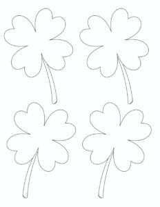 3 Free Printable Four Leaf Clover Outlines