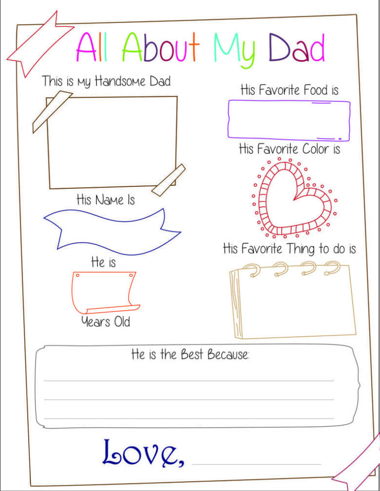 3 Free quot All About My Dad quot Printables
