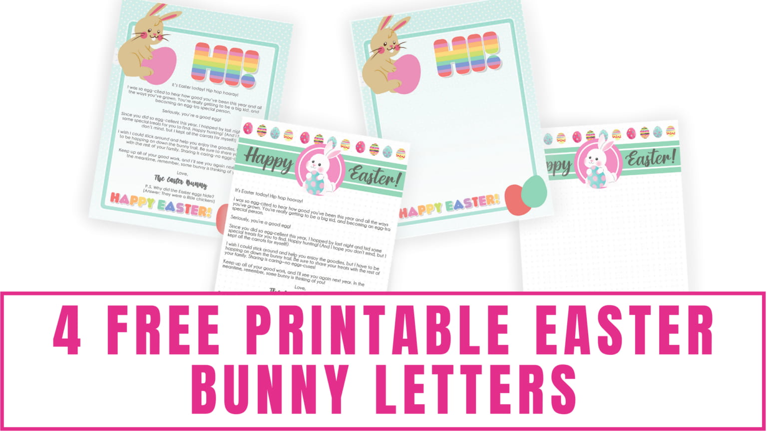 Get your kids excited about the Easter bunny's arrival by having the Easter bunny deliver them these free printable Easter bunny letters.