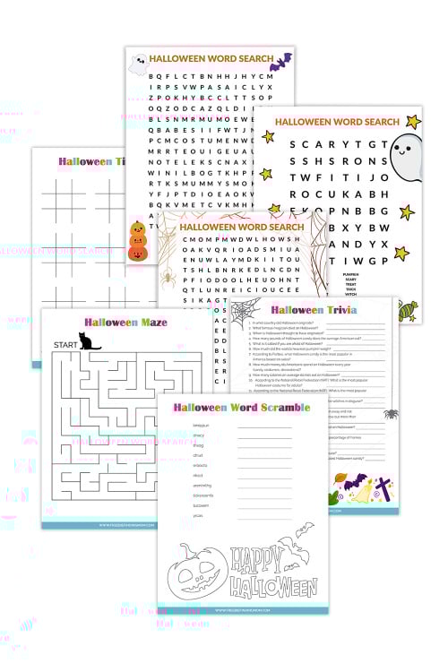 printable easy and fun Halloween games for kids party 