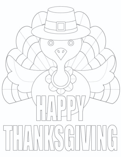 Thanksgiving coloring page for kids