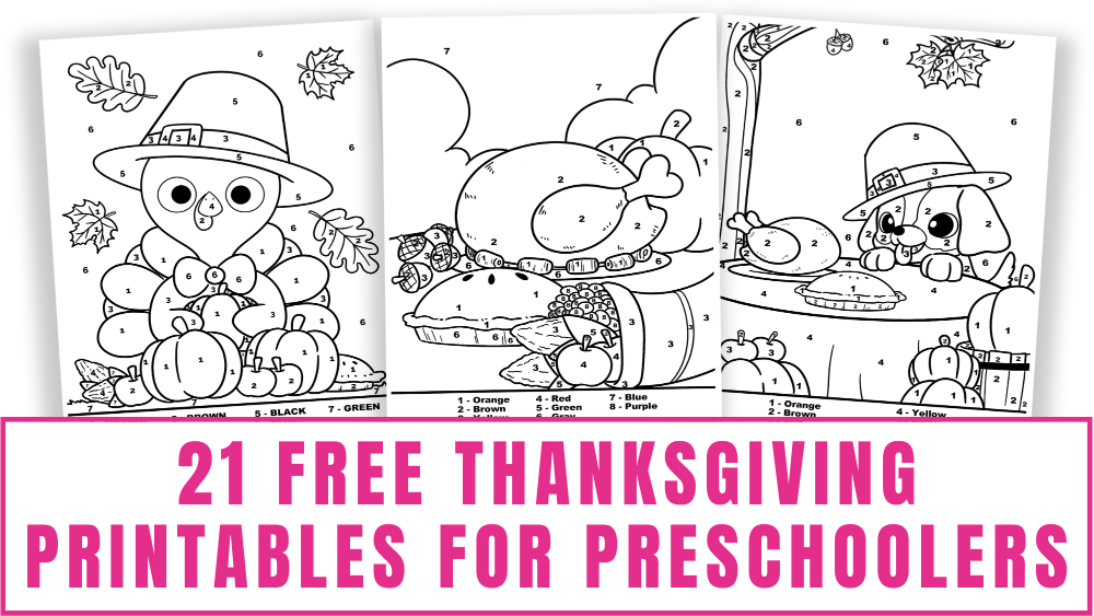 Keep your kids busy until the turkey is ready with these free Thanksgiving printables for preschoolers. 