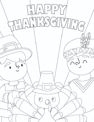 free printable Thanksgiving coloring page