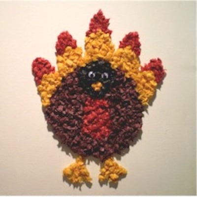 tissue paper turkey craft
