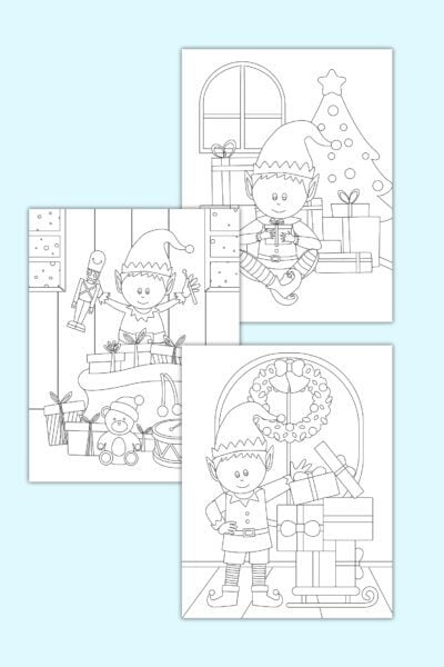 printable elf coloring pages
