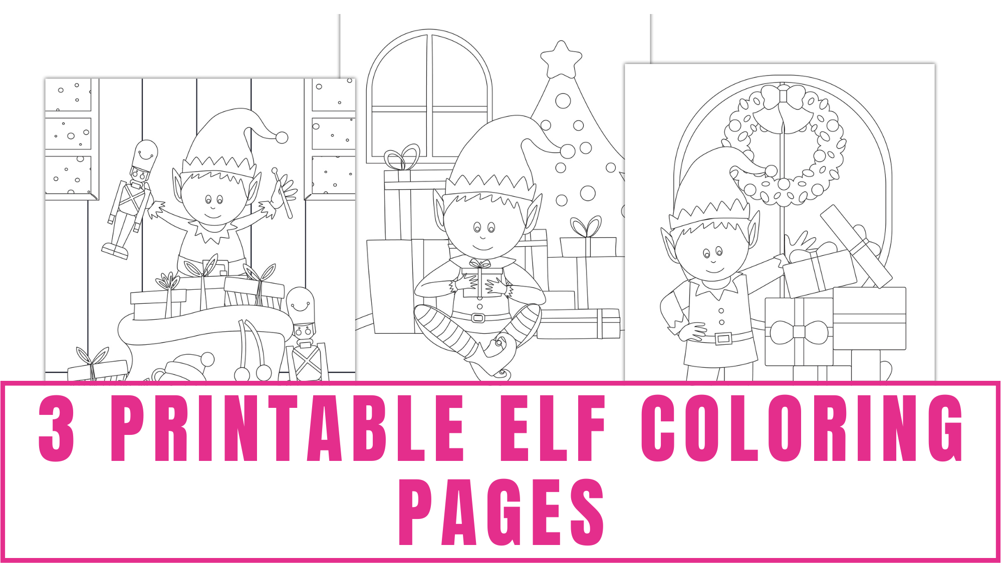 printable elf coloring pages Need easy Elf on the Shelf ideas? Have your kids' elf give them these cute printable elf coloring pages.