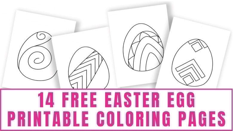 These free Easter egg printable coloring pages include large decorated Easter eggs and pages with an assortment of decorated Easter eggs.