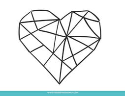 These free printable coloring sheets Valentine's Day feature a prism heart. 