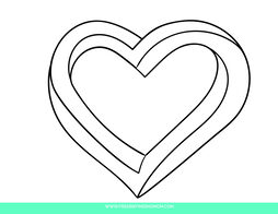 These free printable coloring sheets for Valentine's Day feature a multiple layered heart.